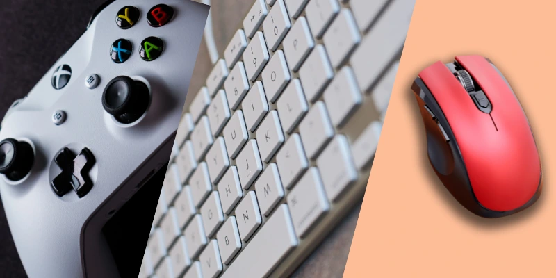 وحدة التحكم والفأرة والكيبورد